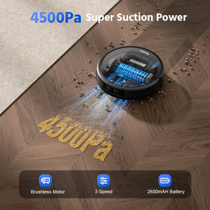 Teendow D10S Max - Black | Self-Emptying Robot Vacuum and Mop with LDS Laser Navigation