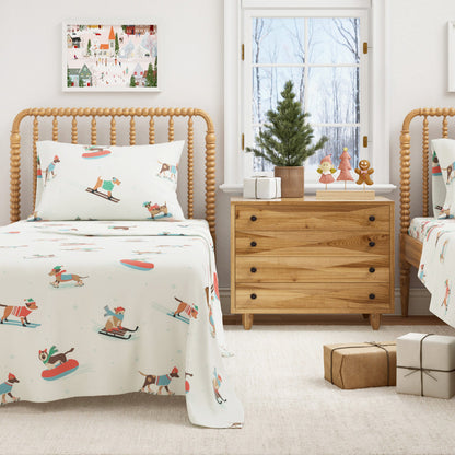 Turkish Cotton Christmas Flannel Sheet Set - Whittaker Collection