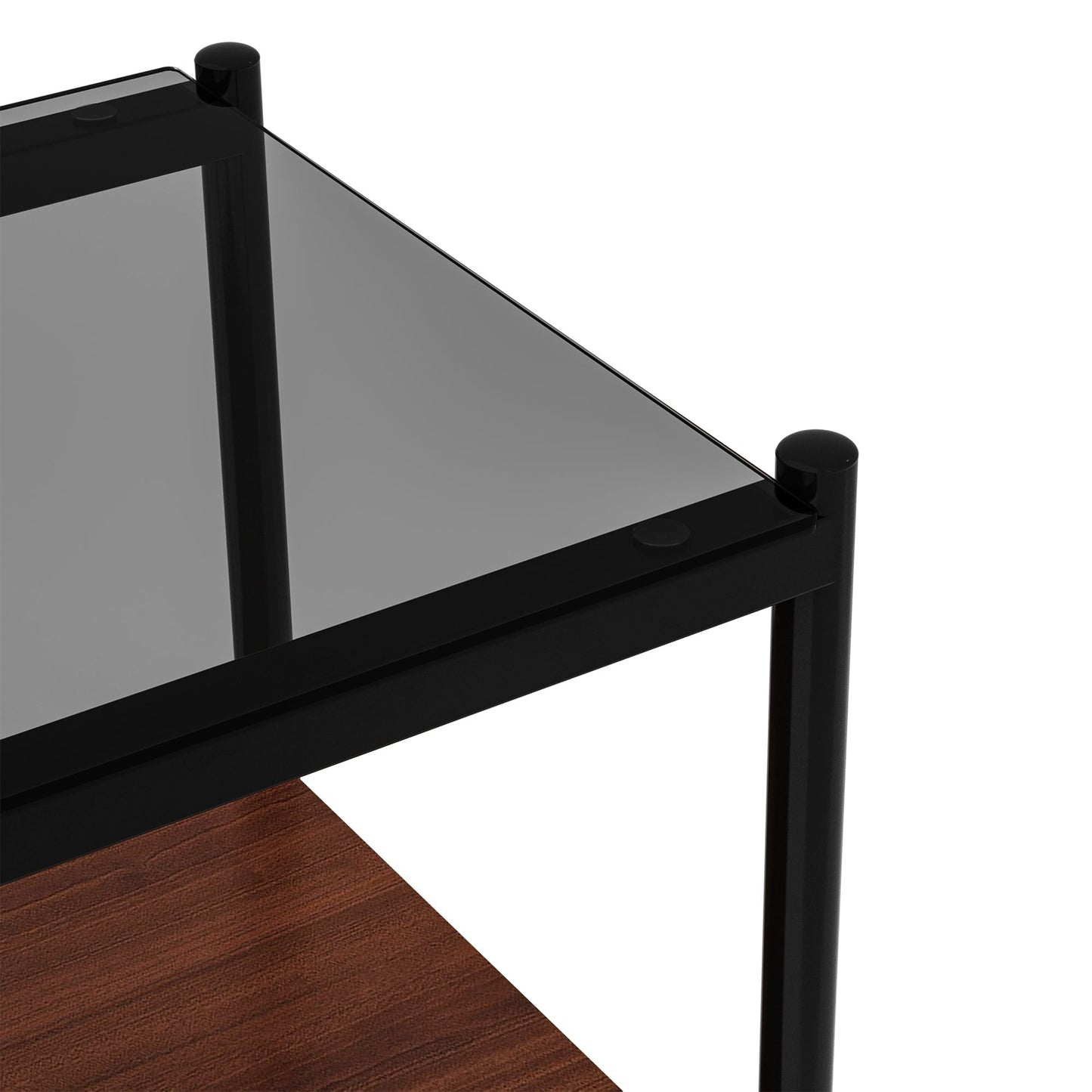 Set of 2 Rectangle End Table Gray Glass