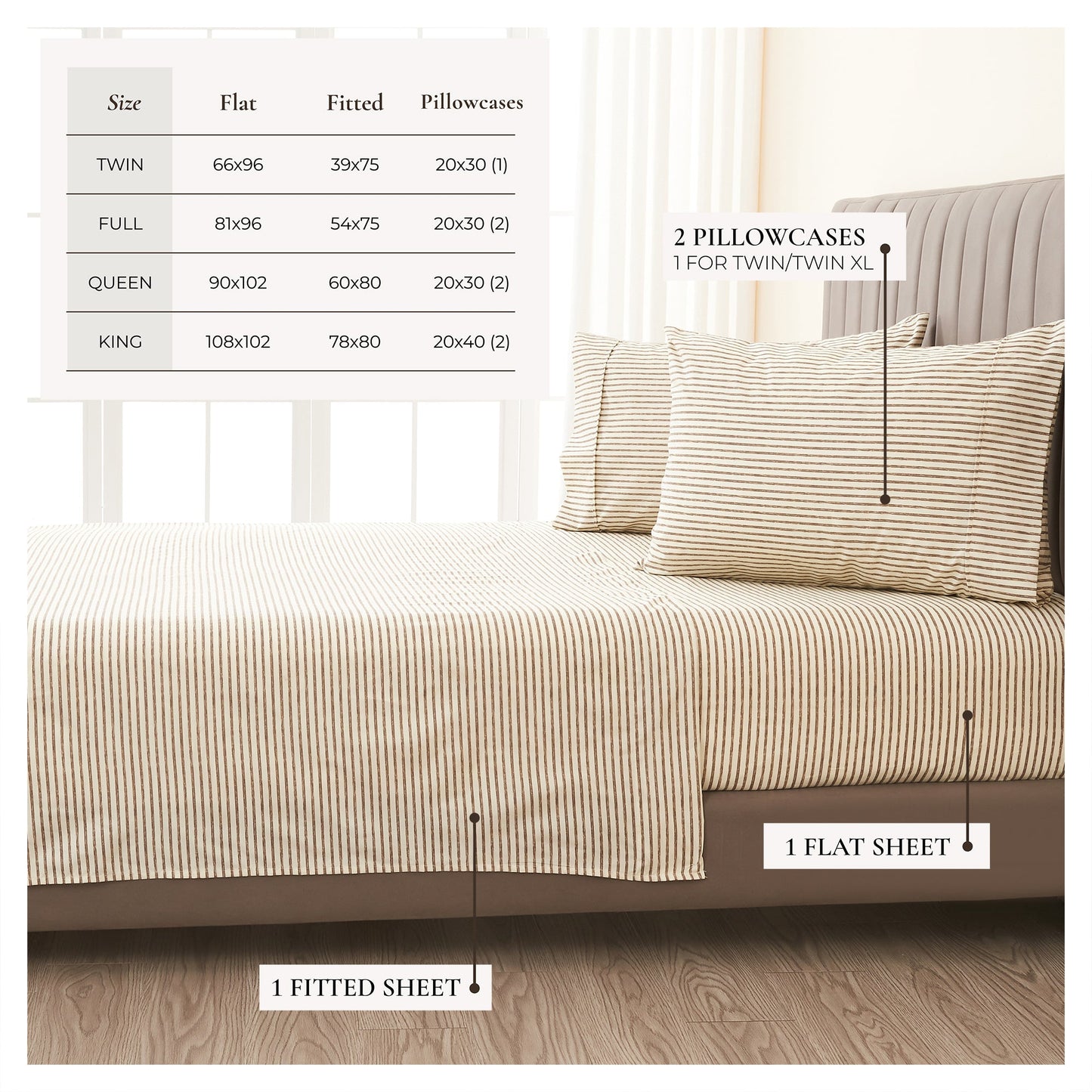 Striped Sheet Set - Evette Collection