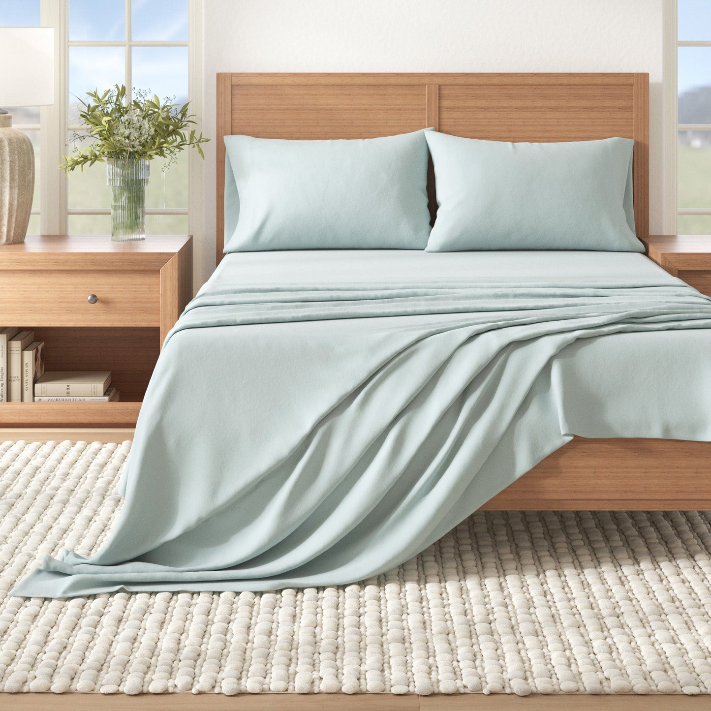 Cotton Solid Flannel Sheet - Nordic Collection