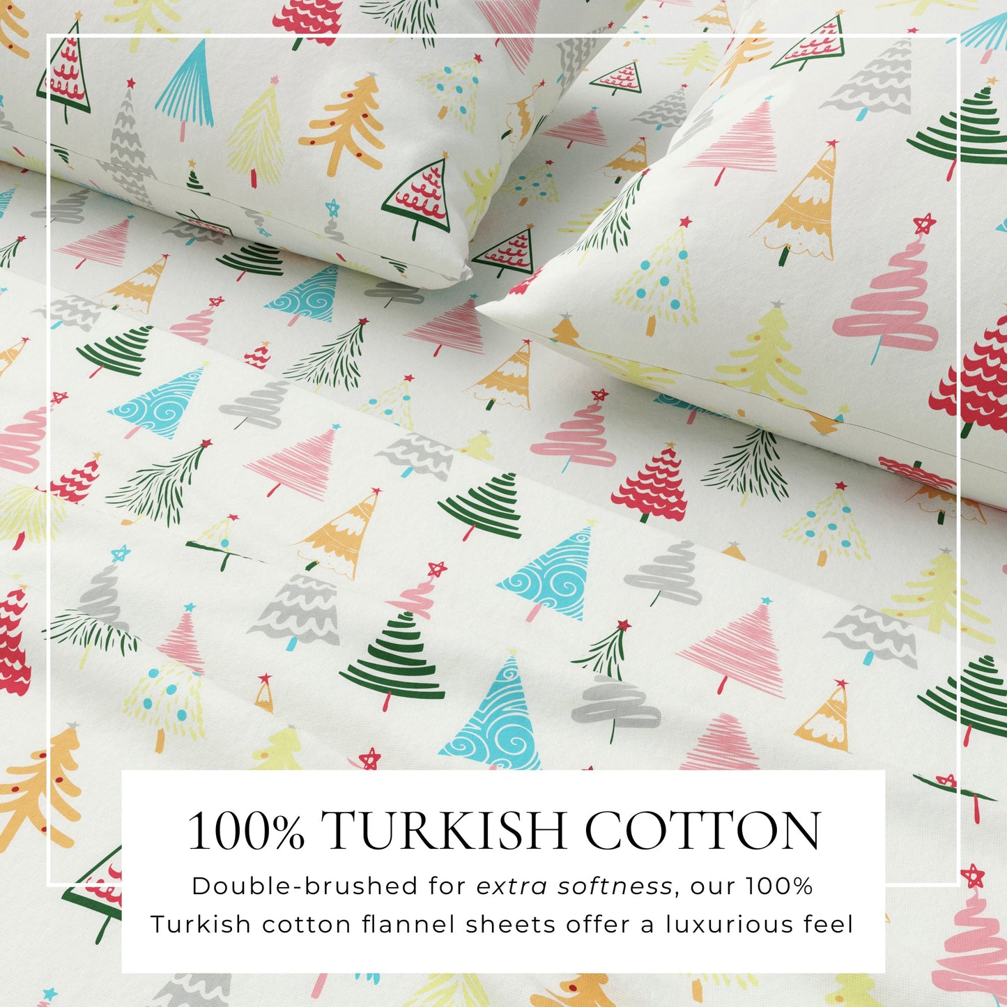 Turkish Cotton Christmas Flannel Sheet Set - Whittaker Collection