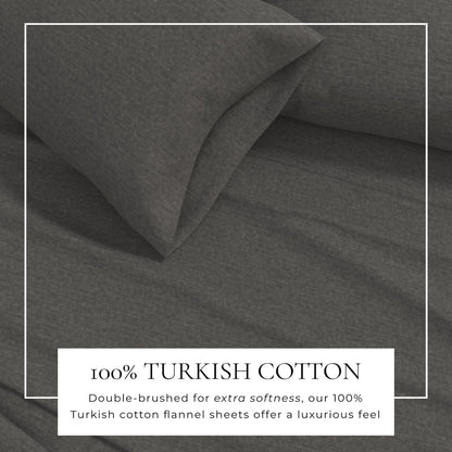 Heathered Solid Cotton Blend Flannel Sheet Set - Anders Collection