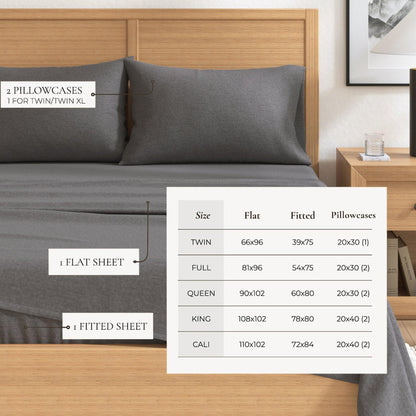 Heathered Solid Cotton Blend Flannel Sheet Set - Anders Collection