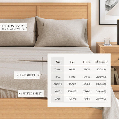 Heathered Solid Cotton Blend Flannel Sheet Set - Anders Collection