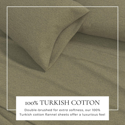Heathered Solid Cotton Blend Flannel Sheet Set - Anders Collection