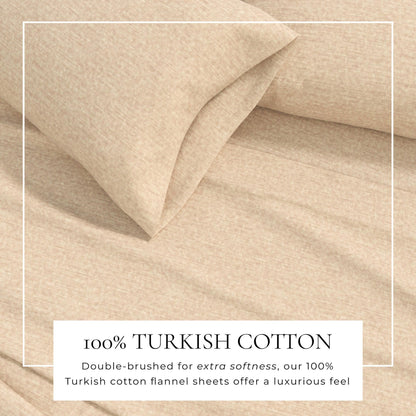 Heathered Solid Cotton Blend Flannel Sheet Set - Anders Collection