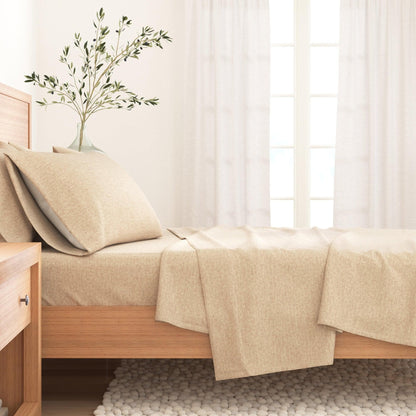 Heathered Solid Cotton Blend Flannel Sheet Set - Anders Collection