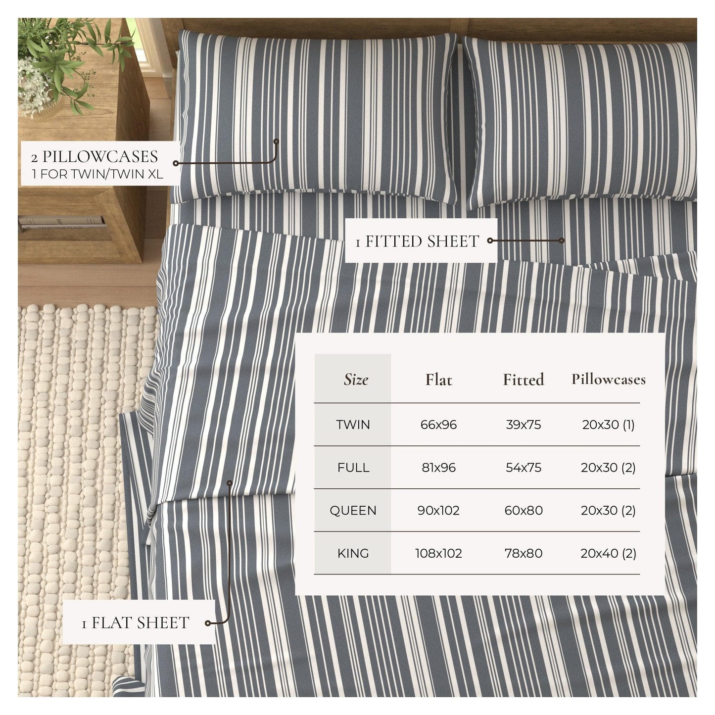 Striped Sheet Set - Elouise Collection