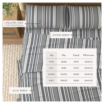 Striped Sheet Set - Elouise Collection