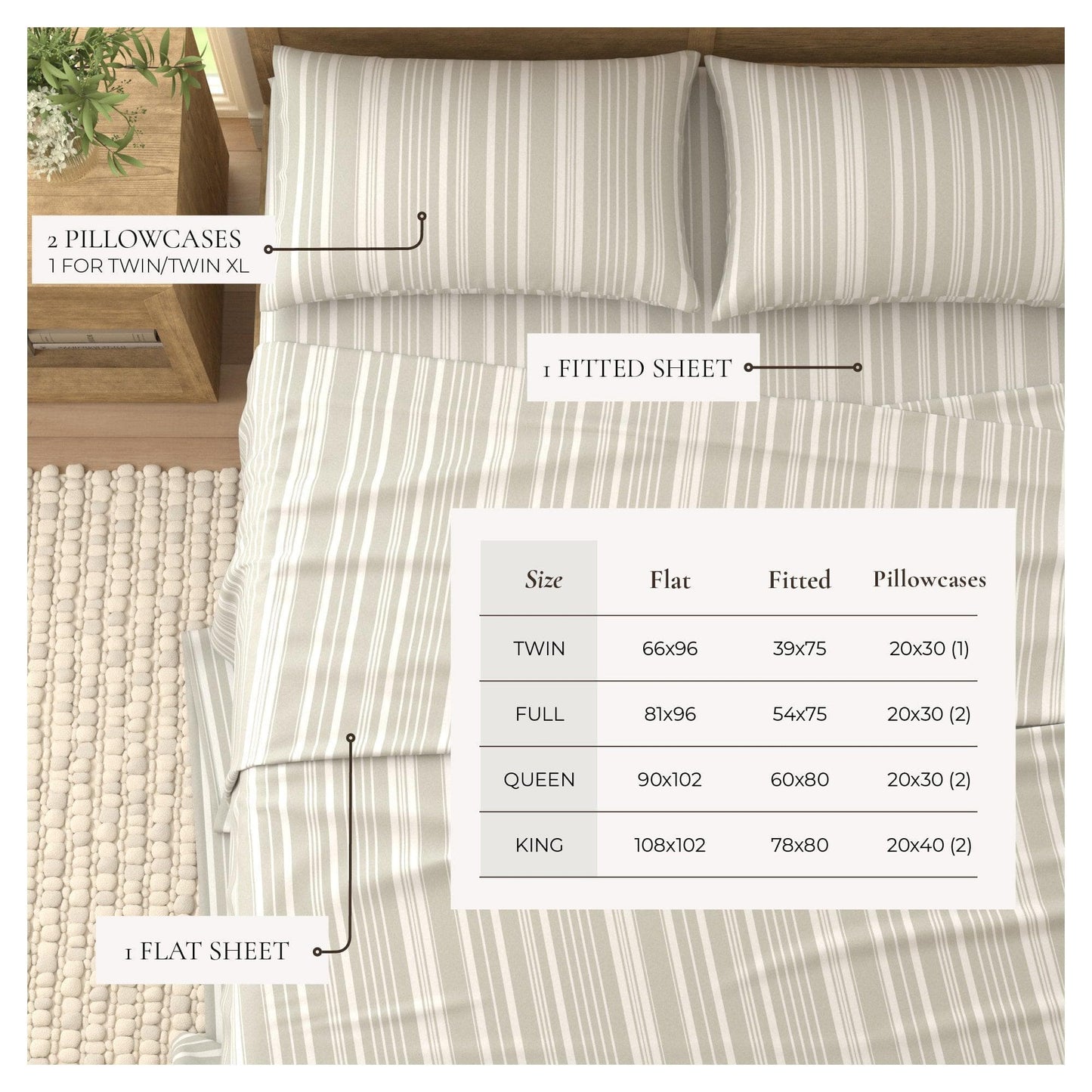 Striped Sheet Set - Elouise Collection
