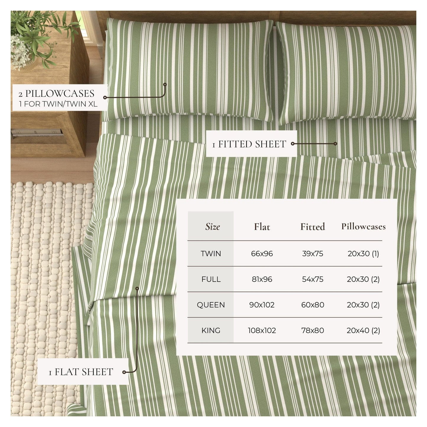 Striped Sheet Set - Elouise Collection