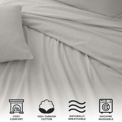 Cotton Solid Flannel Sheet - Nordic Collection