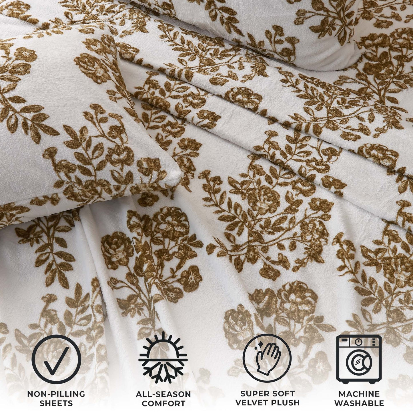 Printed Plush Sheet - Velvet Luxe Collection