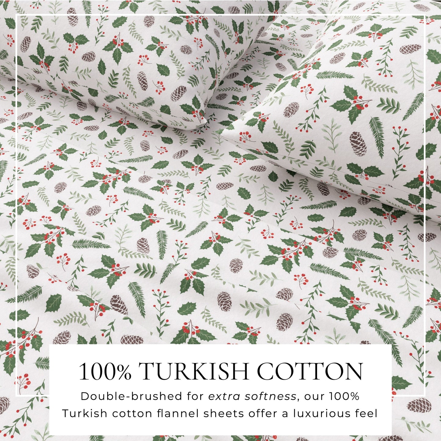 Turkish Cotton Christmas Flannel Sheet Set - Whittaker Collection