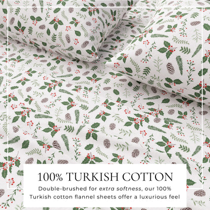 Turkish Cotton Christmas Flannel Sheet Set - Whittaker Collection