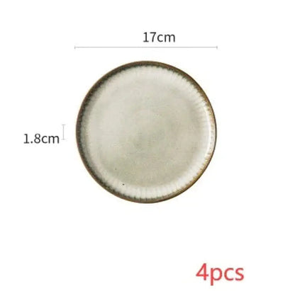 Nordic Ceramic Dinnerware Set with Glazed Minimalist Bowls