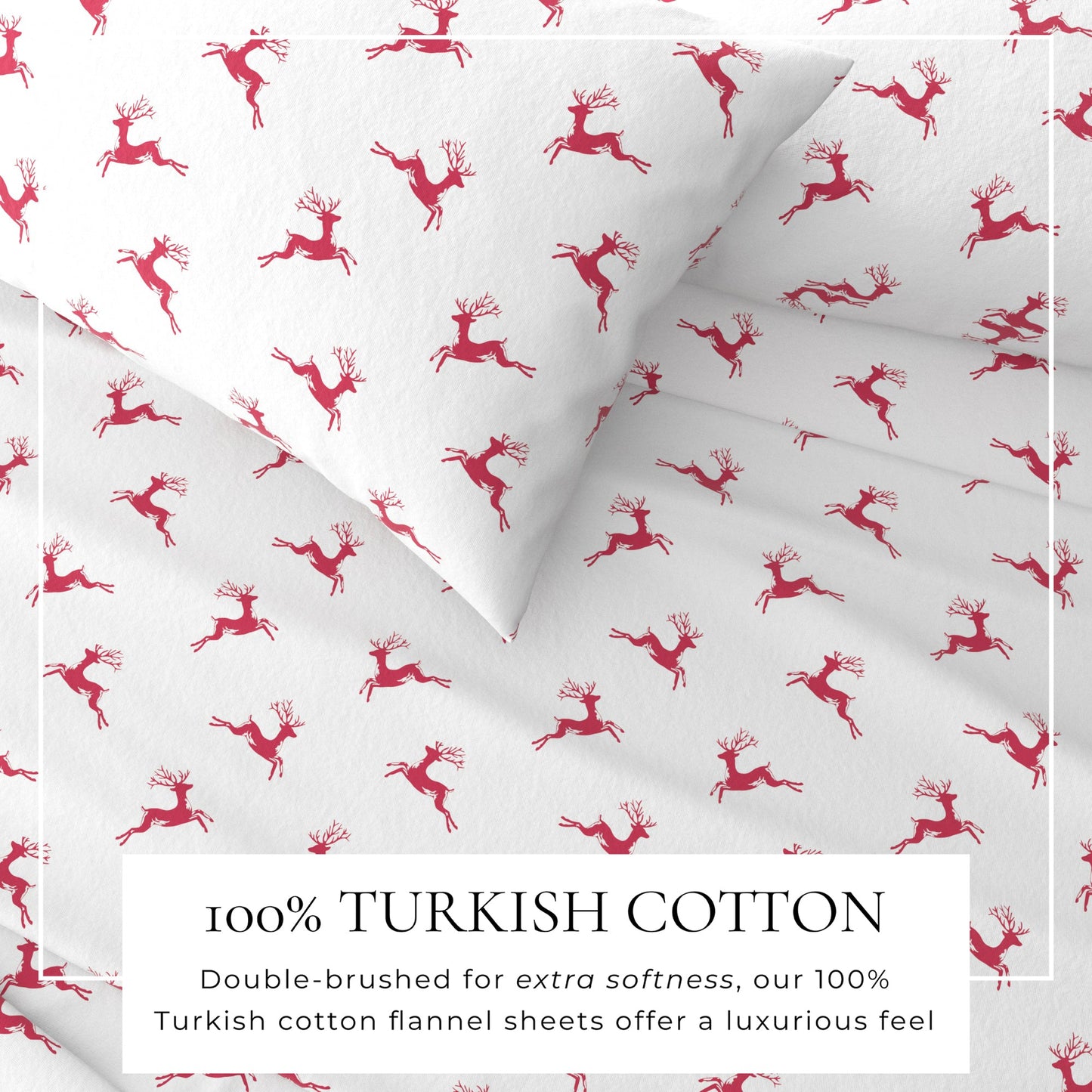 Turkish Cotton Christmas Flannel Sheet Set - Whittaker Collection