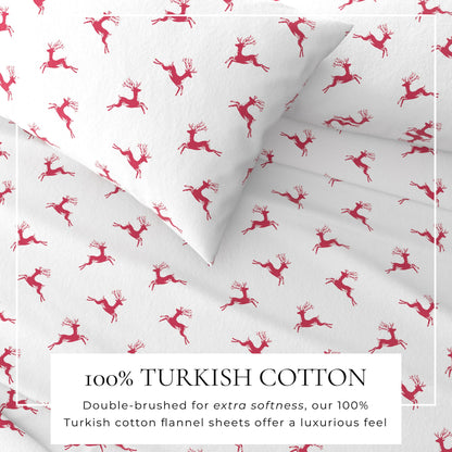 Turkish Cotton Christmas Flannel Sheet Set - Whittaker Collection