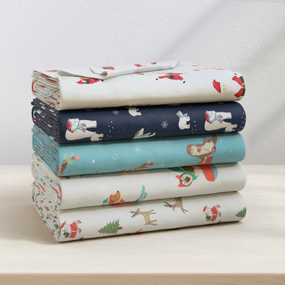Turkish Cotton Christmas Flannel Sheet Set - Whittaker Collection