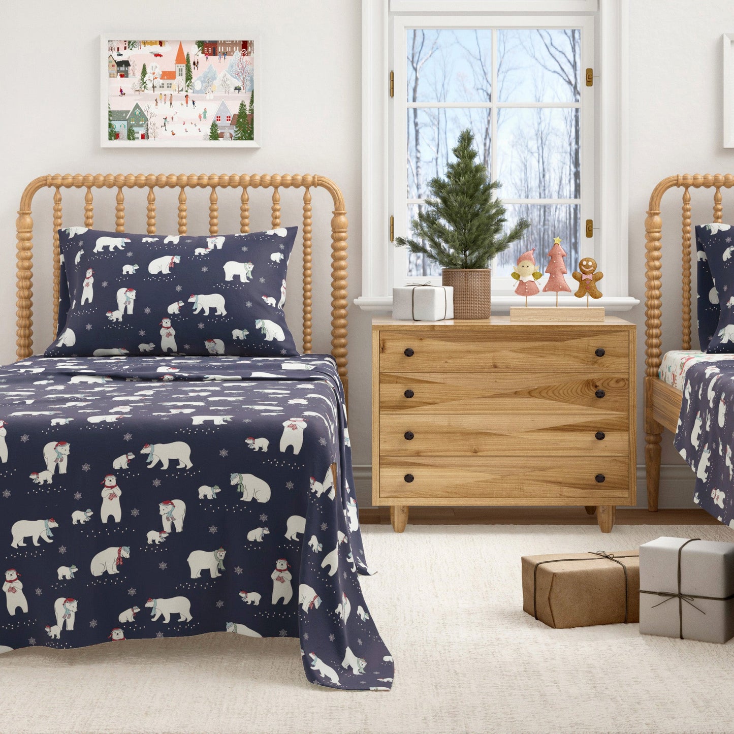 Turkish Cotton Christmas Flannel Sheet Set - Whittaker Collection