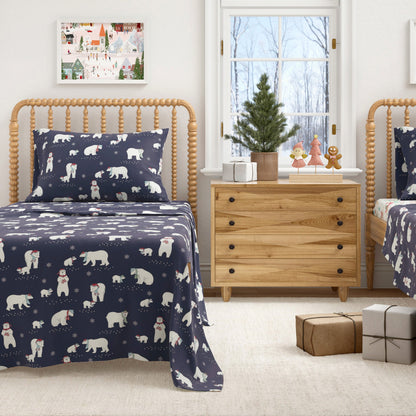 Turkish Cotton Christmas Flannel Sheet Set - Whittaker Collection