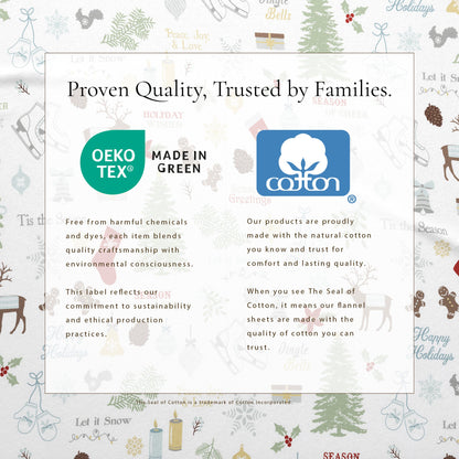 Turkish Cotton Christmas Flannel Sheet Set - Whittaker Collection