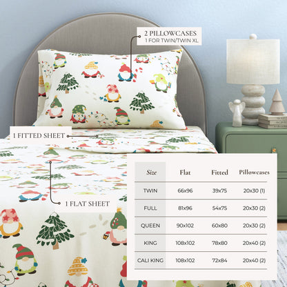 Turkish Cotton Christmas Flannel Sheet Set - Whittaker Collection