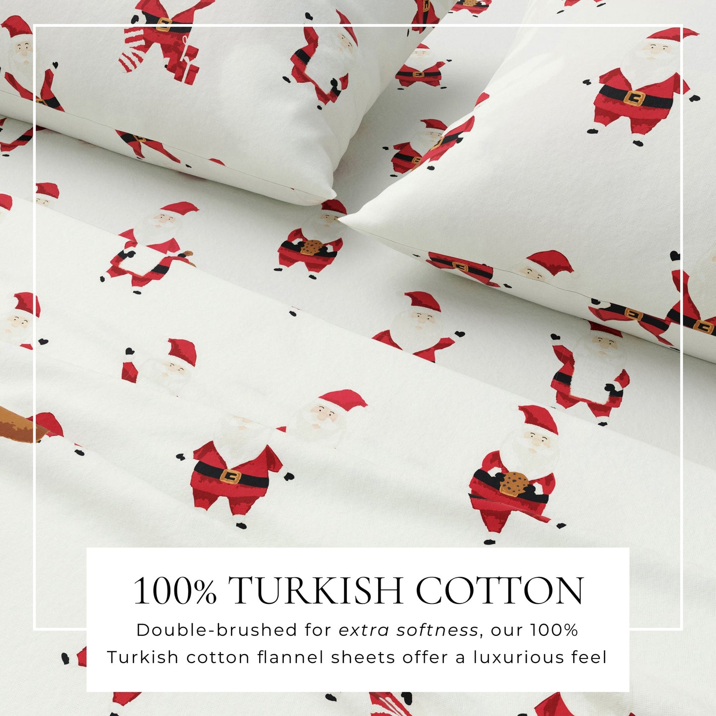 Turkish Cotton Christmas Flannel Sheet Set - Whittaker Collection