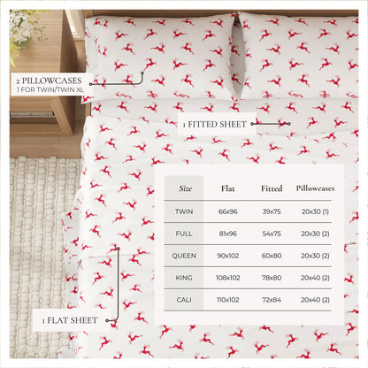 Turkish Cotton Christmas Flannel Sheet Set - Whittaker Collection