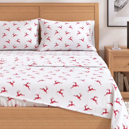 Turkish Cotton Christmas Flannel Sheet Set - Whittaker Collection
