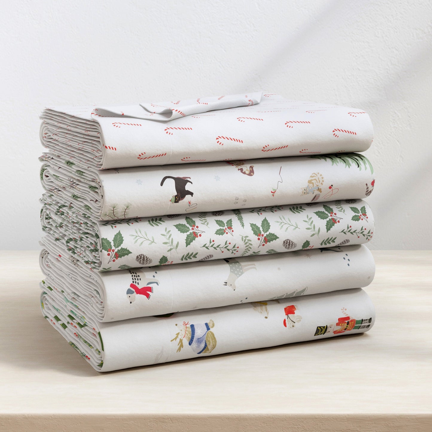 Turkish Cotton Christmas Flannel Sheet Set - Whittaker Collection