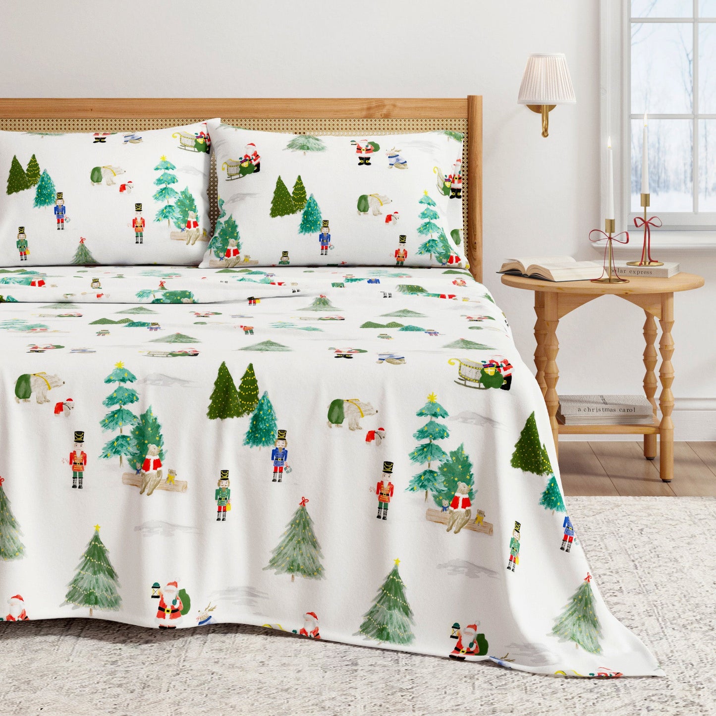 Turkish Cotton Christmas Flannel Sheet Set - Whittaker Collection
