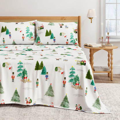 Turkish Cotton Christmas Flannel Sheet Set - Whittaker Collection