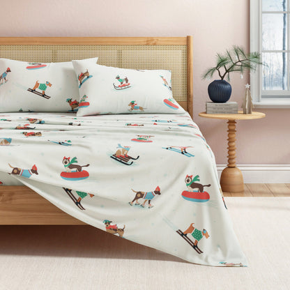 Turkish Cotton Christmas Flannel Sheet Set - Whittaker Collection
