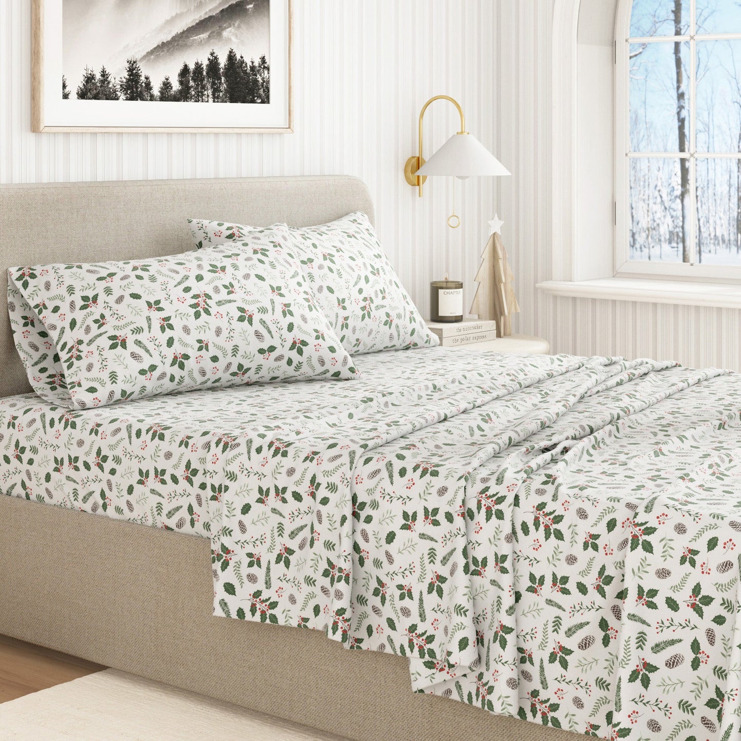 Turkish Cotton Christmas Flannel Sheet Set - Whittaker Collection