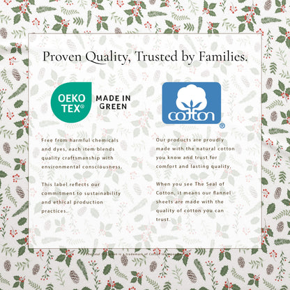 Turkish Cotton Christmas Flannel Sheet Set - Whittaker Collection