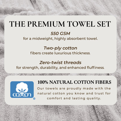 Luxury Combed Cotton Bath Towel Set - Karina Collection