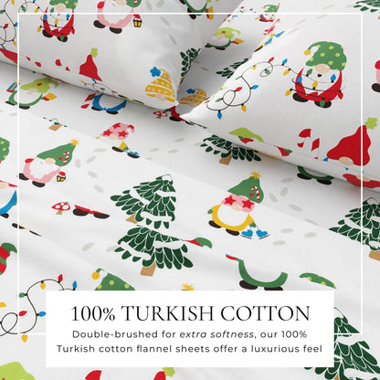 Turkish Cotton Christmas Flannel Sheet Set - Whittaker Collection