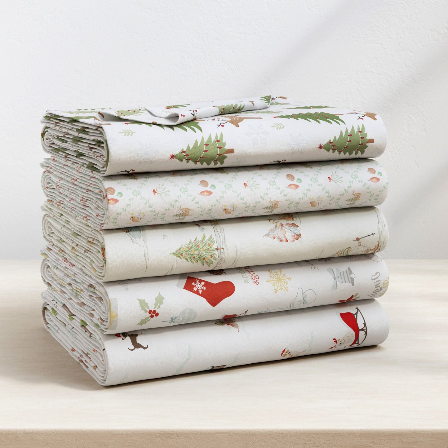 Turkish Cotton Christmas Flannel Sheet Set - Whittaker Collection