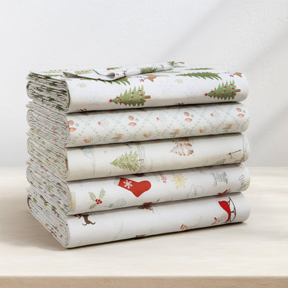 Turkish Cotton Christmas Flannel Sheet Set - Whittaker Collection