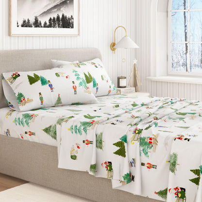 Turkish Cotton Christmas Flannel Sheet Set - Whittaker Collection